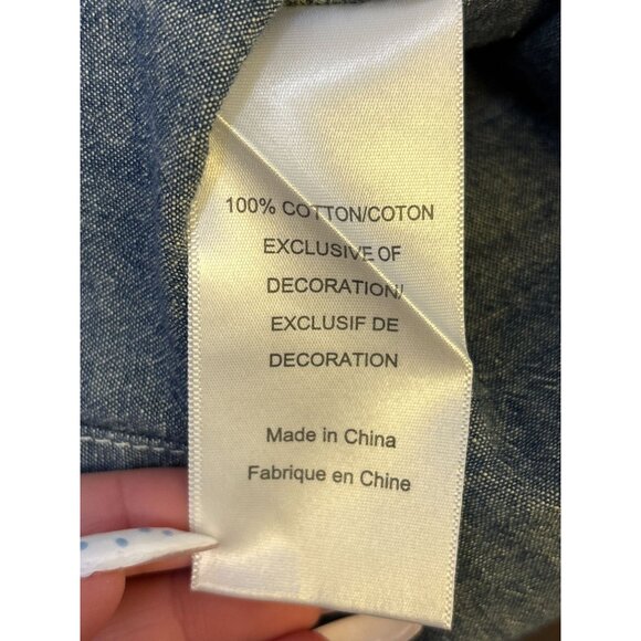 Tory Burch Denim Button-Front Shirt Dress With Belt Long Sleeves Size 6 - Picture 8 of 8